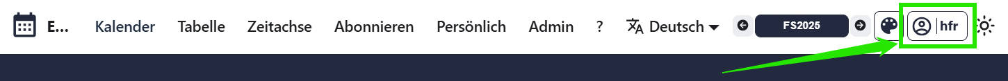 Erfolgreich angemeldet: Der Name ist oben rechts zu sehen.